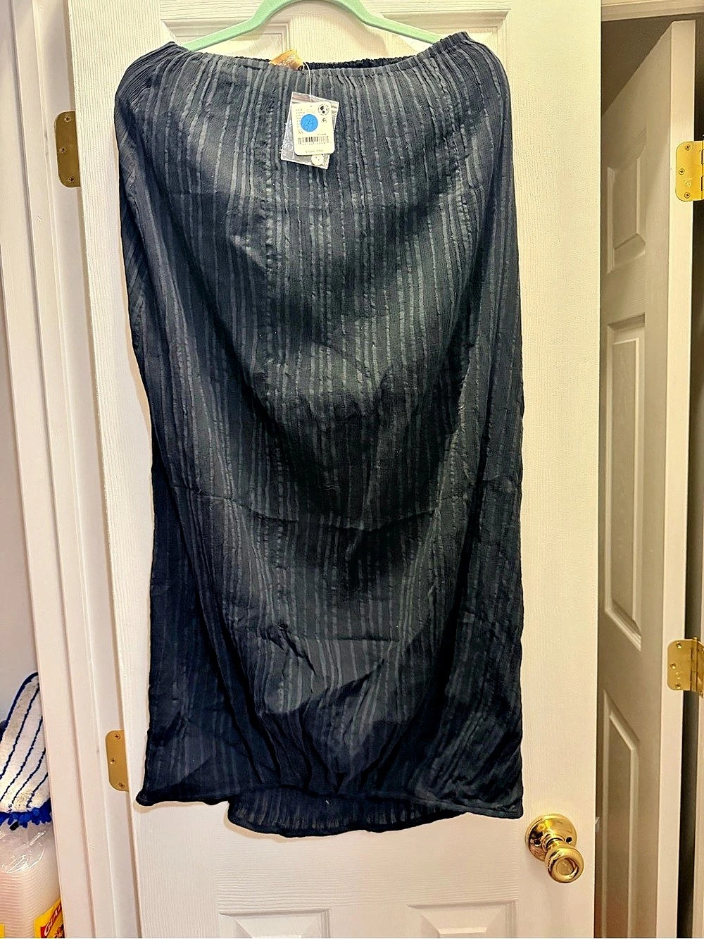Free People free-est Lowen Striped Midi Skirt  in Black XS NWT